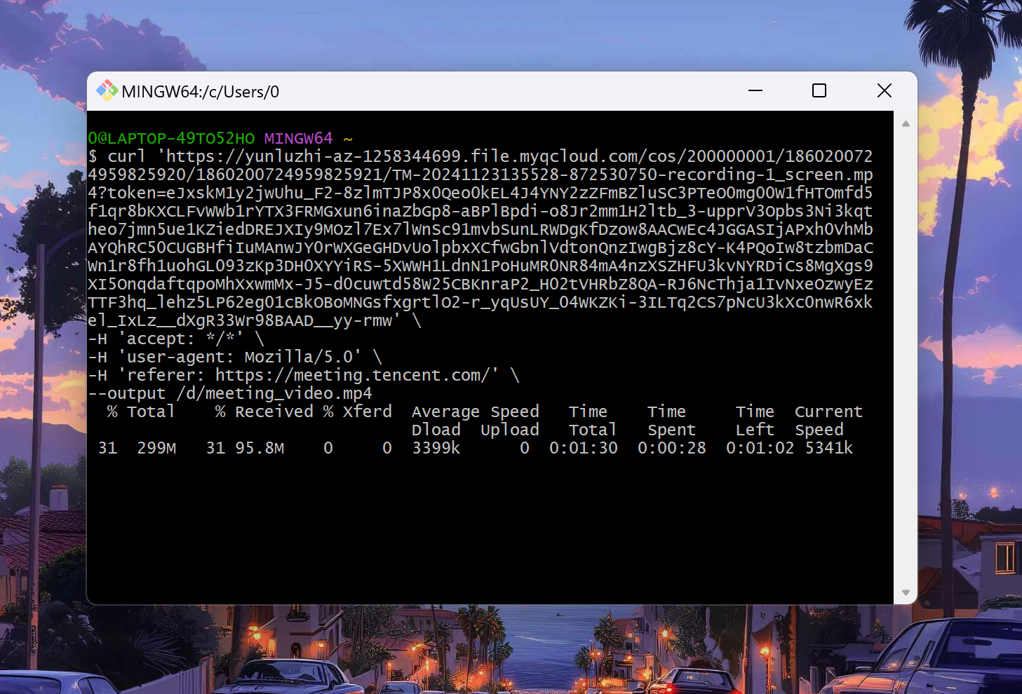 Tencent Meeting Video Download Process Screenshot